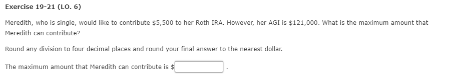 Solved Exercise 19-21 (LO. 6) Meredith, who is single, would | Chegg.com