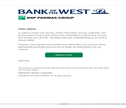 Bank of the west ️Letter High Quality Send Inbox HTML 2025 ✅