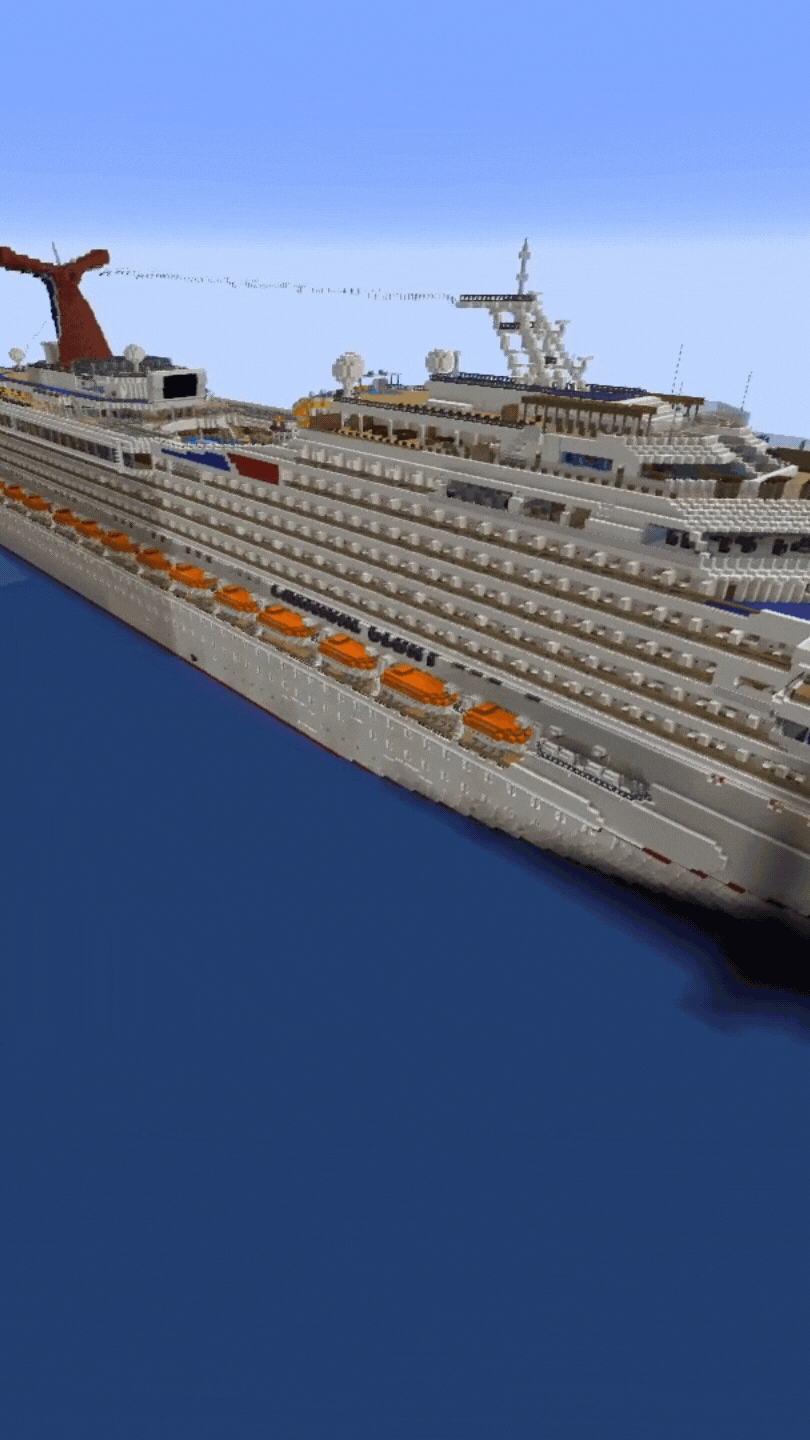 Carnival Glory | Real Cruise Ship Replica | 1.18+ | FULL INTERIOR | Minecraft Map