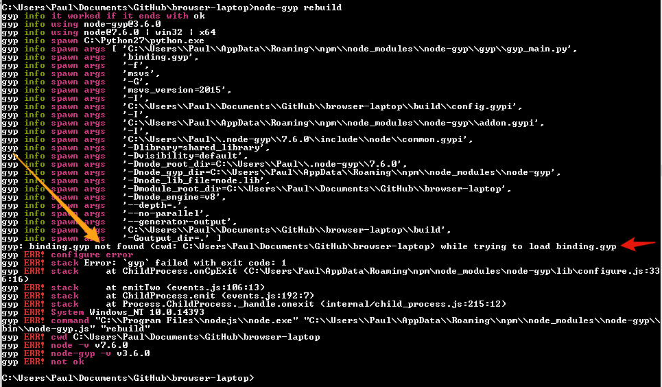 binding.gyp not found