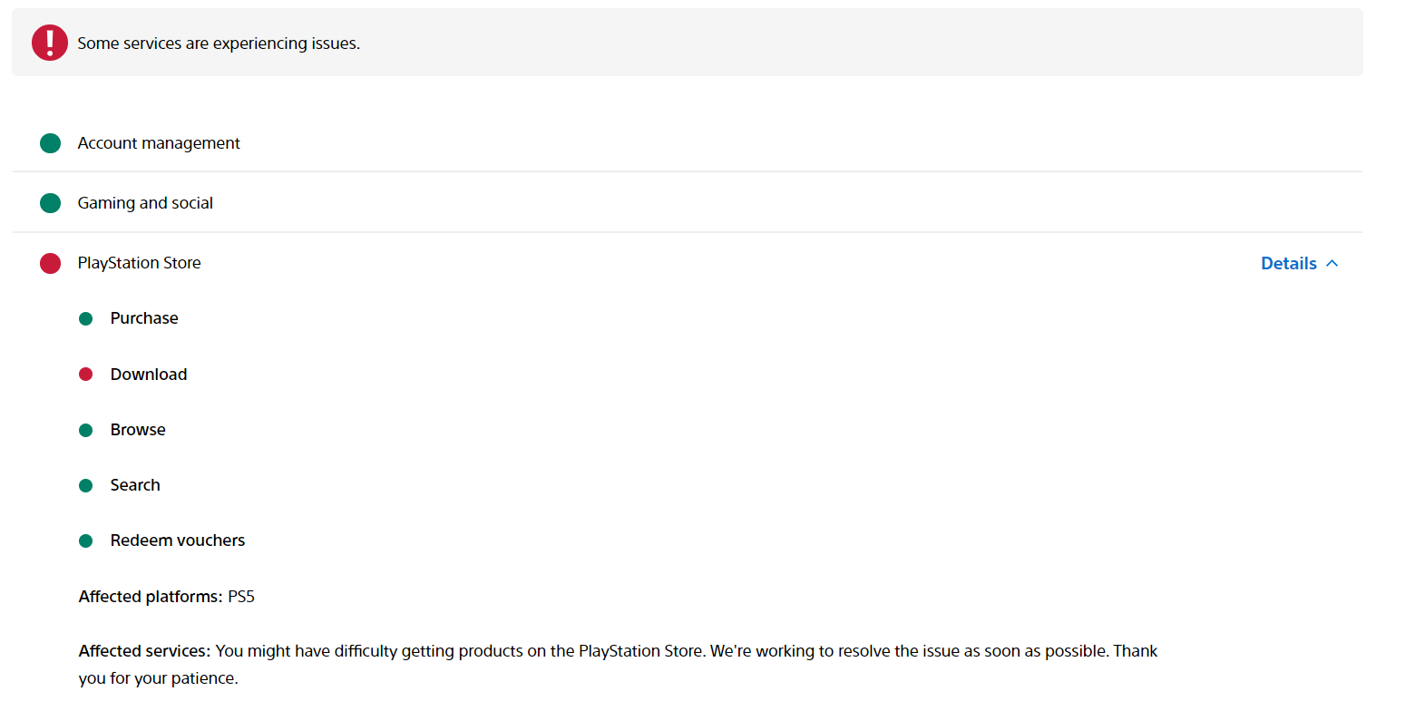 PlayStation Network Experiencing Issues, PlayStation Store
