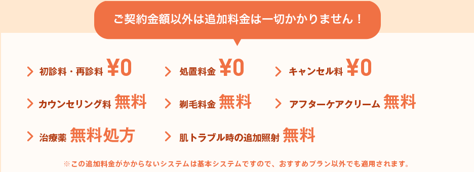 リゼクリニックの脱毛以外の費用 リゼクリニックの脱毛以外の費用
