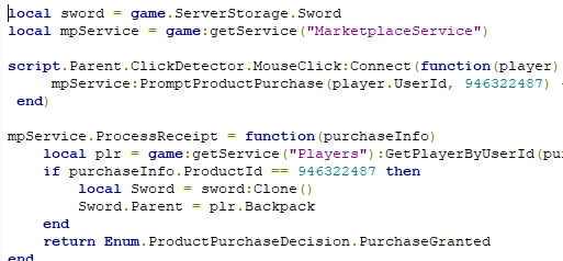 Click To Prompt Purchase Scripting Support Roblox Developer Forum