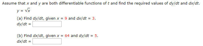 Solved Assume that x and y are both differentiable functions | Chegg.com