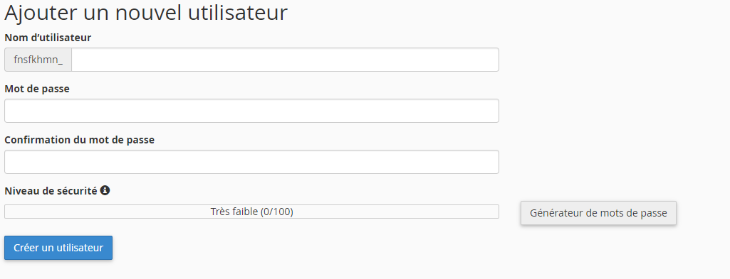 Panel avancé - Bases de données MySQL Panel avancé - Bases de données MySQL