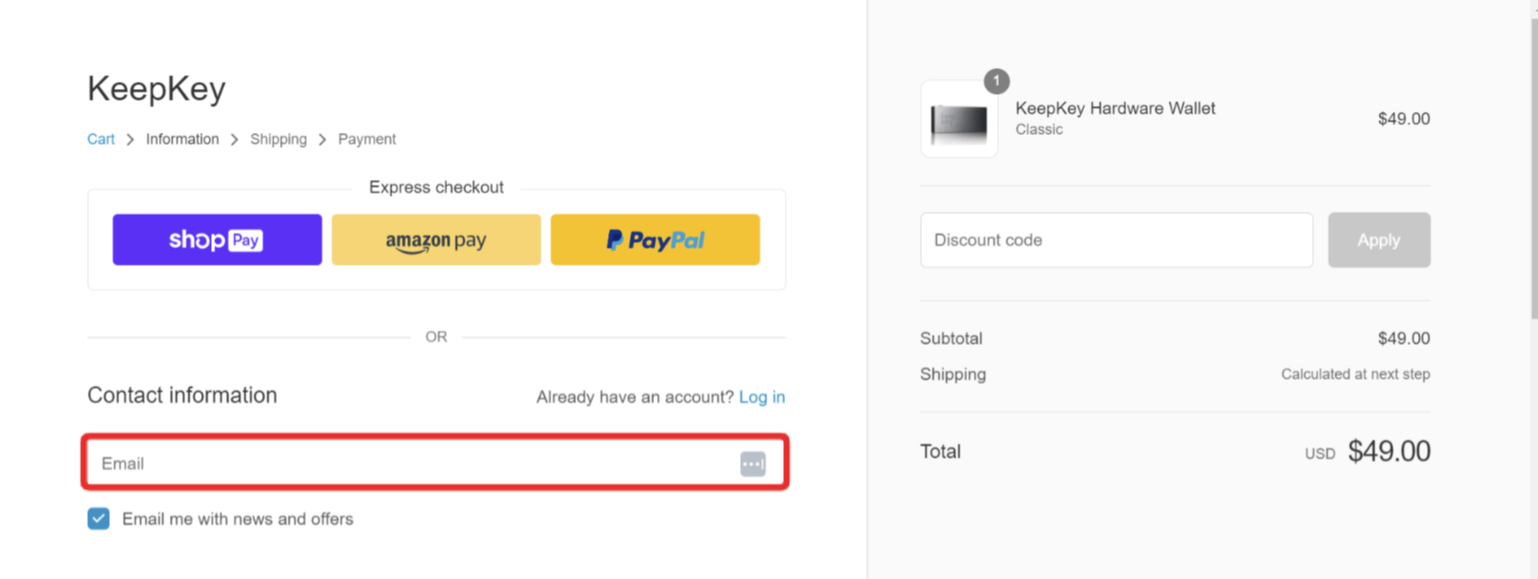 Step 5: Enter shipping details