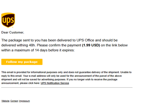 UPS verify Package Letter High Quality Send Inbox HTML 2025
