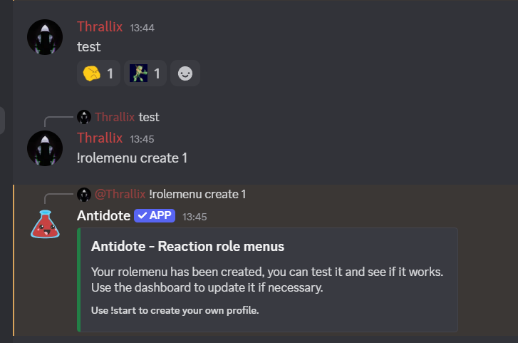 Text Menu Output
