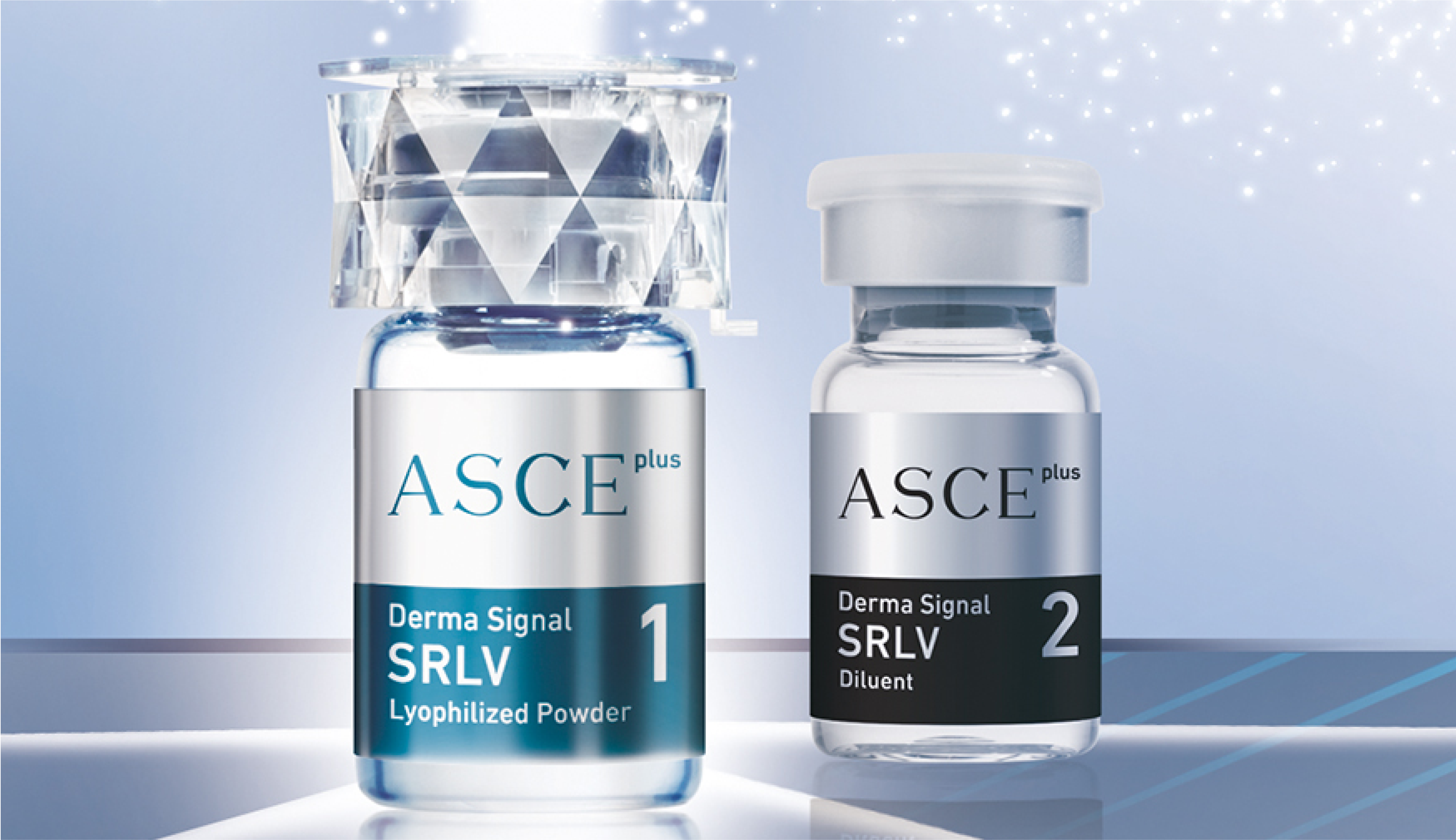 Two bottles of ASCE plus Derma Signal SRLV products.