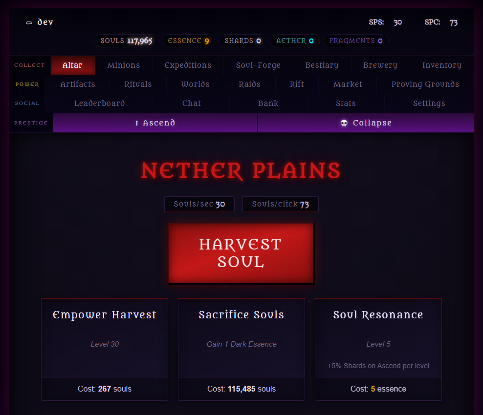 Soul Collector UI overhaul