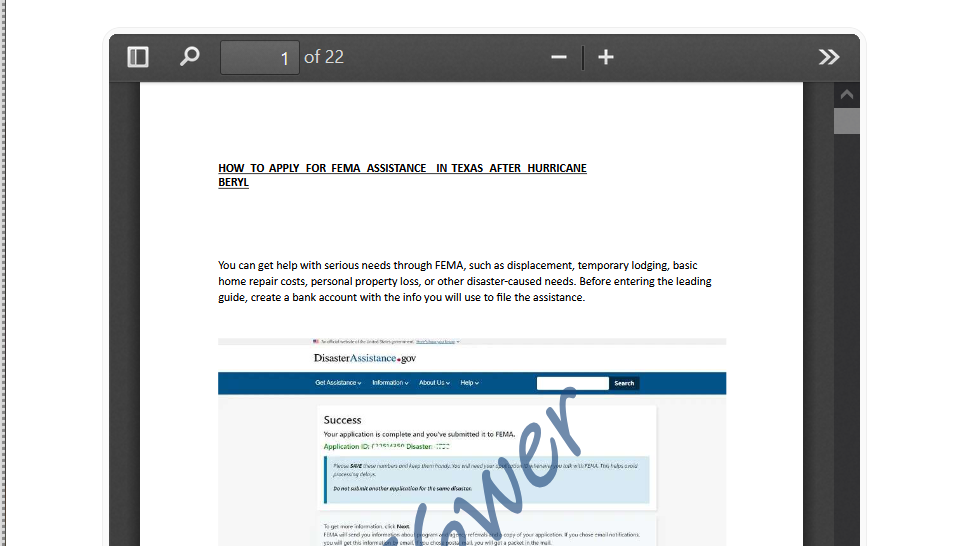 HOW TO APPLY FOR FEMA ASSISTANCE IN TEXAS AFTER HURRICANE BERYL📌Fresh-Method✅-High-Quality-PDF-✅Latest-