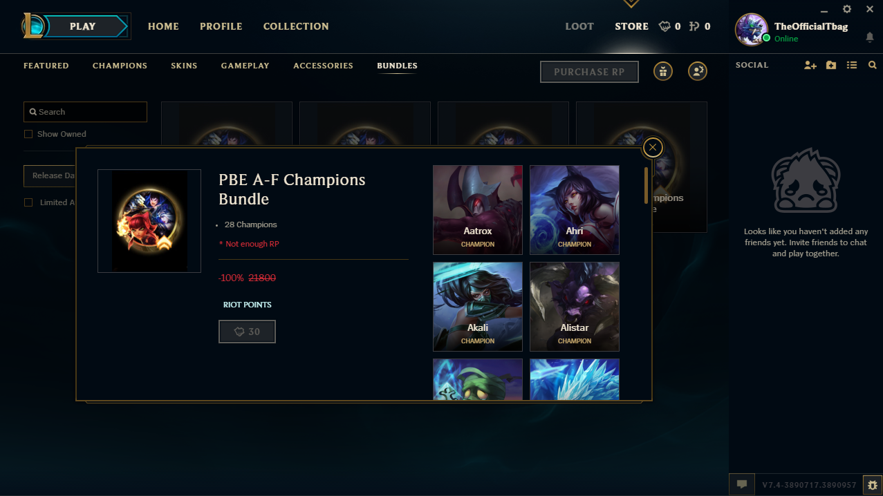 How To Get Rp On Pbe