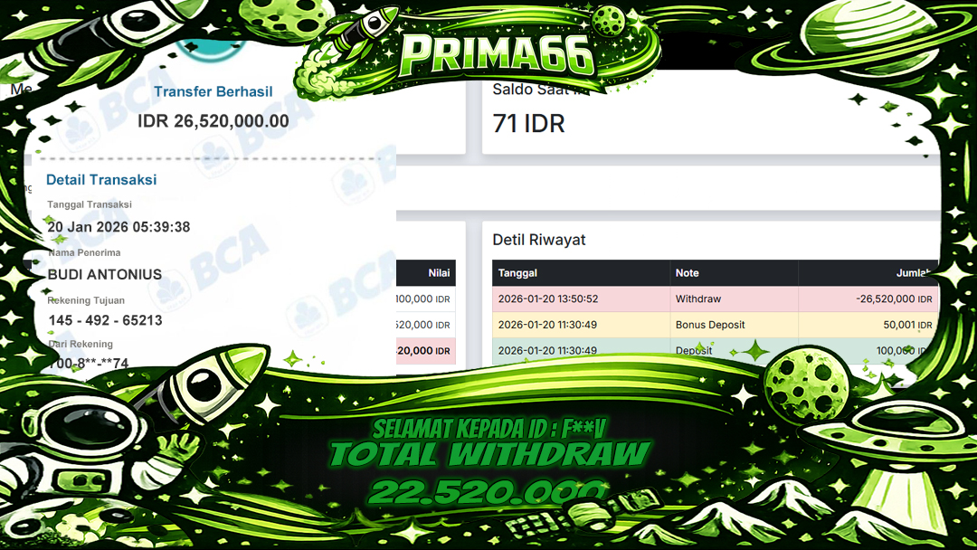 PRIMA66-JACKPOT SLOT GAME MAHJONG WAYS 2 WIN HINGGA 26 JUTA, 20 JANUARI 2026