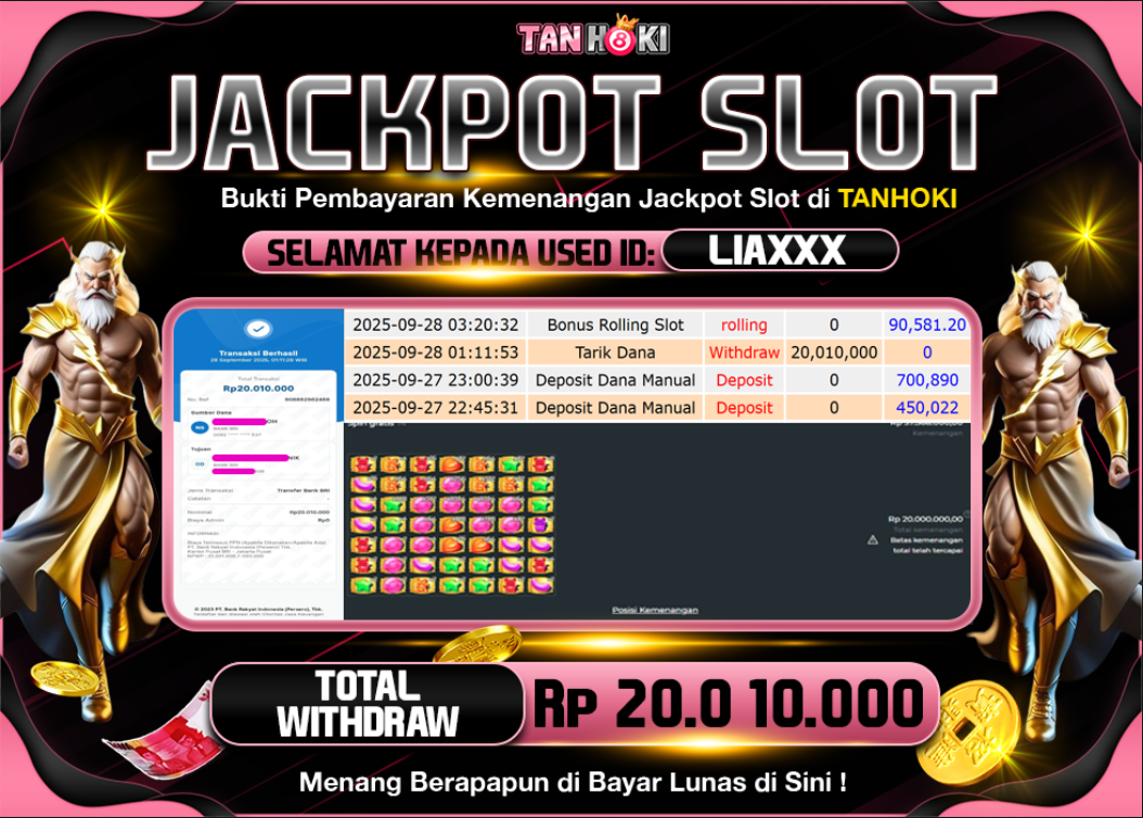 TANHOKI JACKPOT SLOT SUGAR RUSH 1000 Rp.20.010.000,- LUNAS