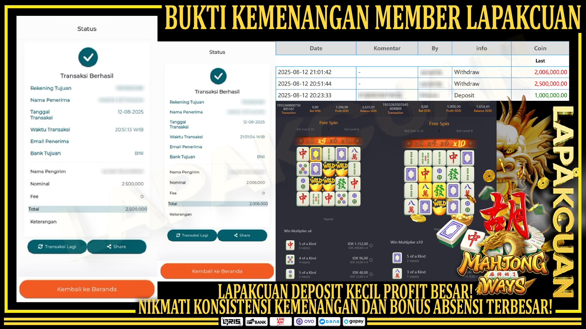 Bukti Kemenangan Member