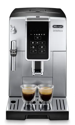 Dinamica Automatic Coffee & Espresso Machine with Iced Coffee + Adjustable Milk Frother, Silver - ECAM35025SB