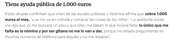 Gitana en TV diciendo que les dan 1000 euros al mes de paguita y se ven obligados a..