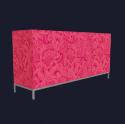 Red Artsy Sideboard