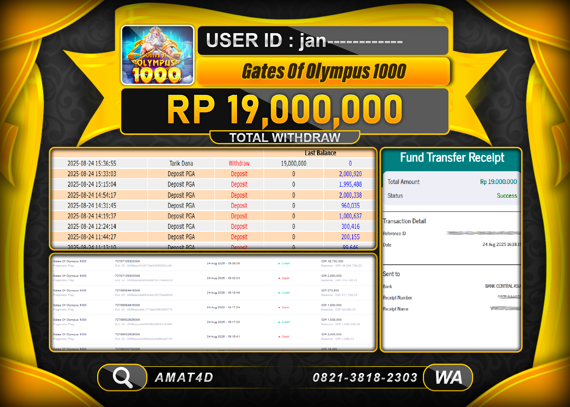 AMAT4D MENANG DI GATES OF OLYMPUS 1000   Rp.19.000.000 BERHASIL TERBAYAR LUNAS