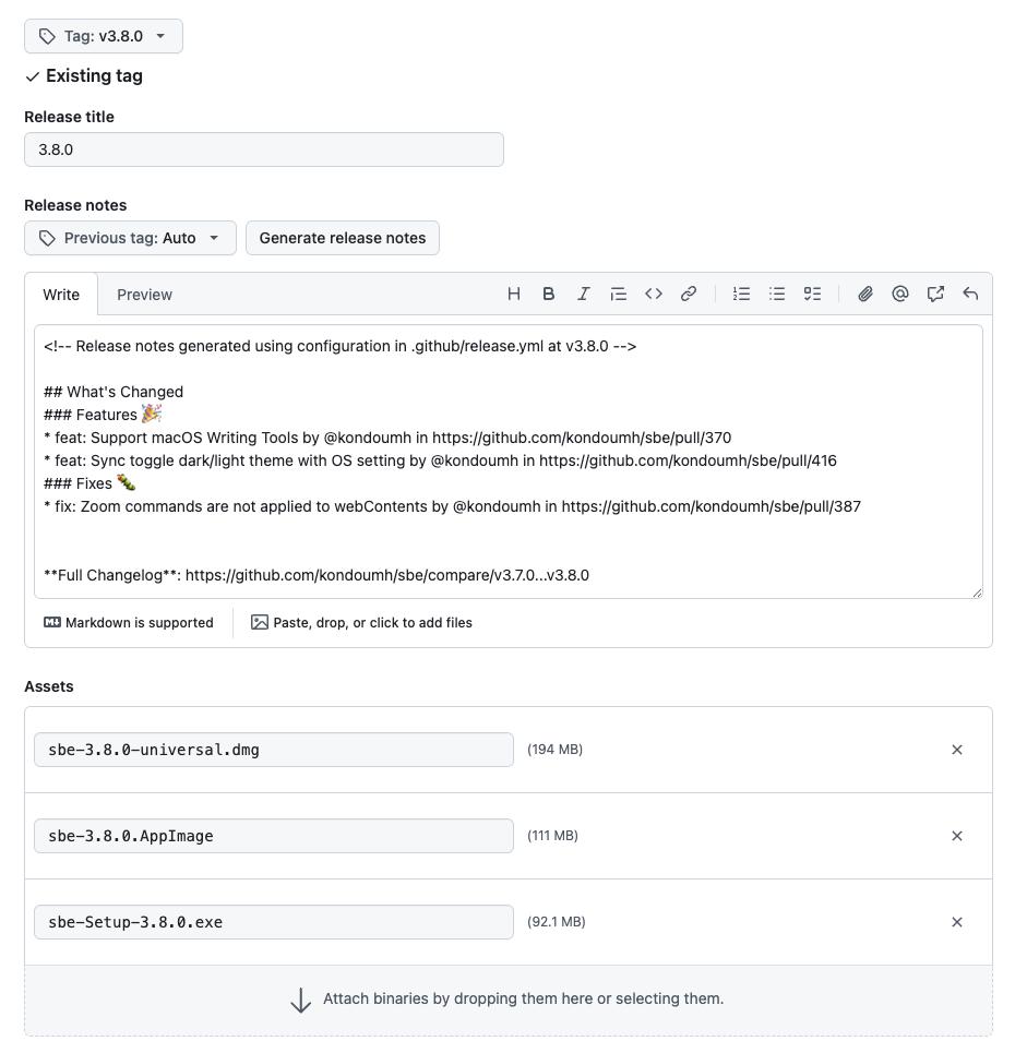 Create draft release