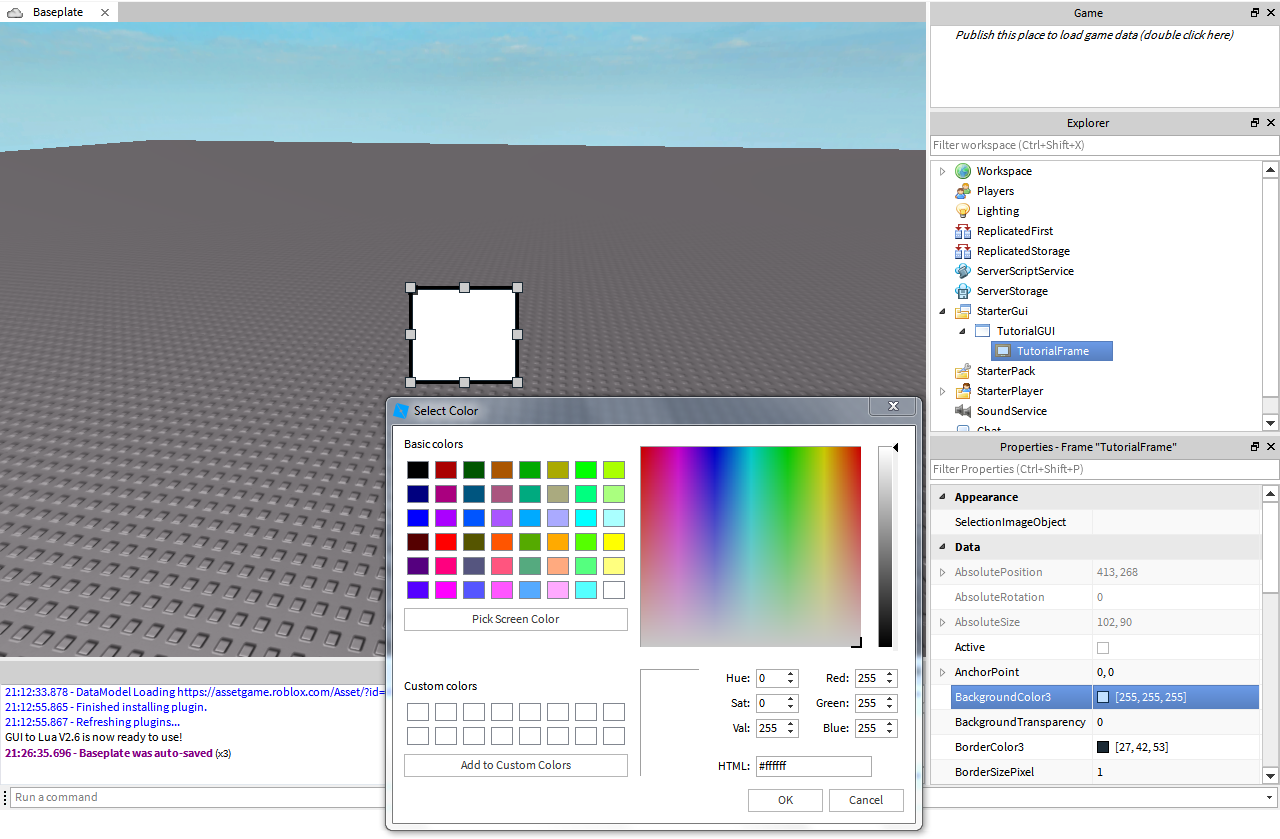 roblox how to make a gui with stuff moving