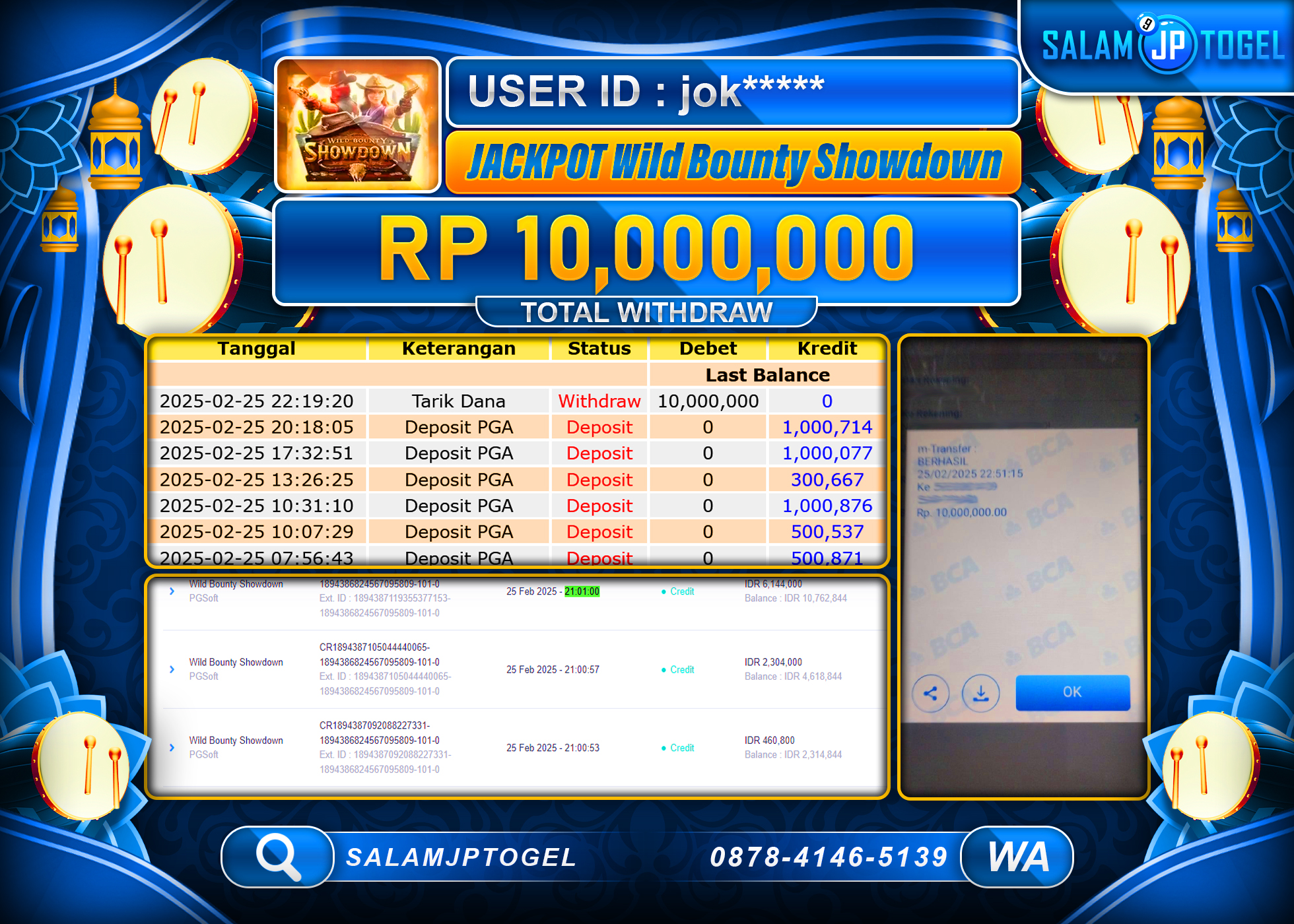 SALAMJPTOGEL MENANG WILD BOUNTY SHOWDOWN Rp. 10,000,000  LUNAS