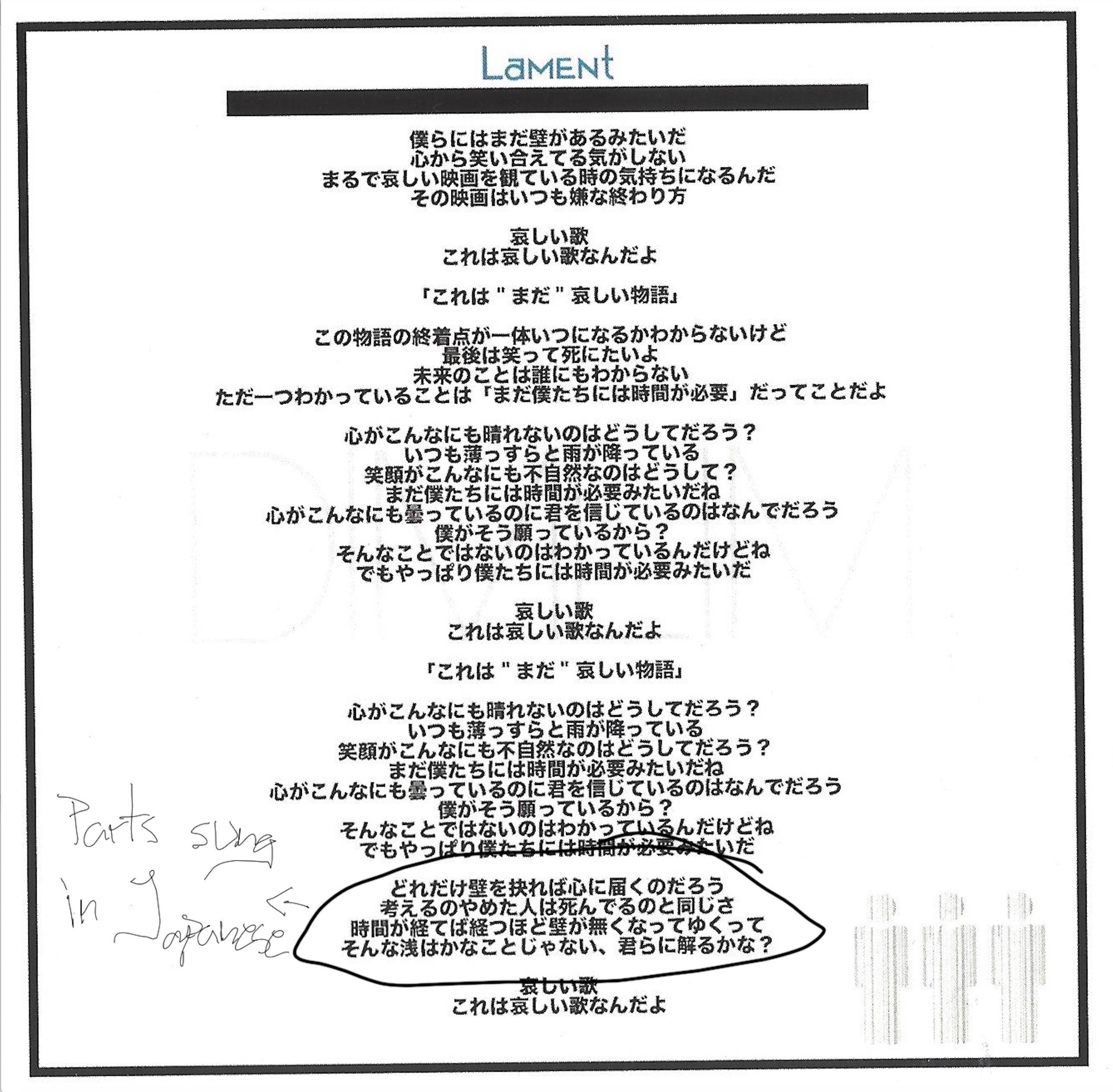 Subthatsong Dimlim Lament 歌詞 Kashi Lyrics Kanji Romaji English Translation