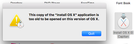 This copy of install macos is too older women