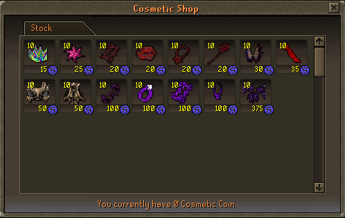 Cosmetic Coin Shop