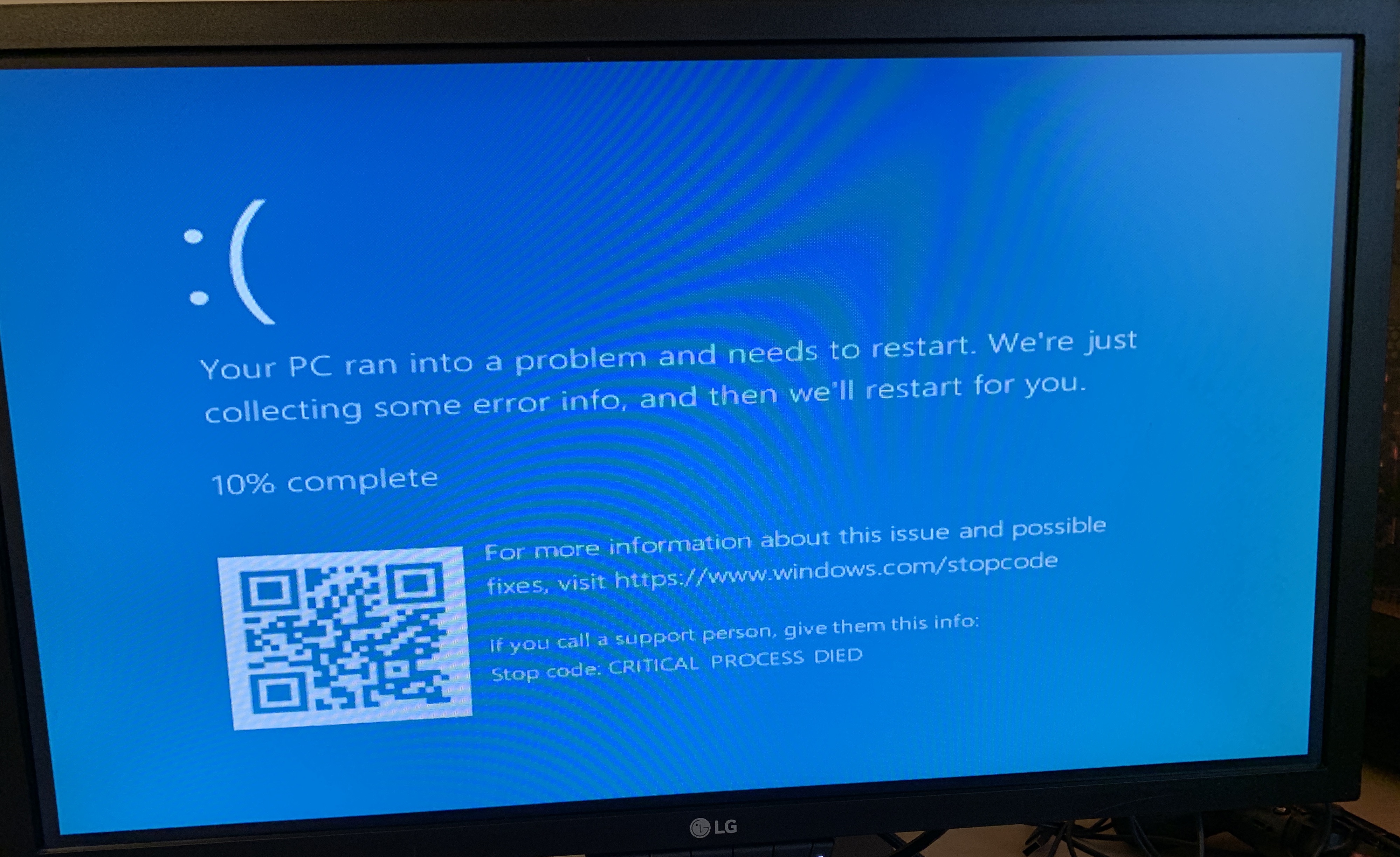 Many different blue screen codes, computer freezes then bricks ...