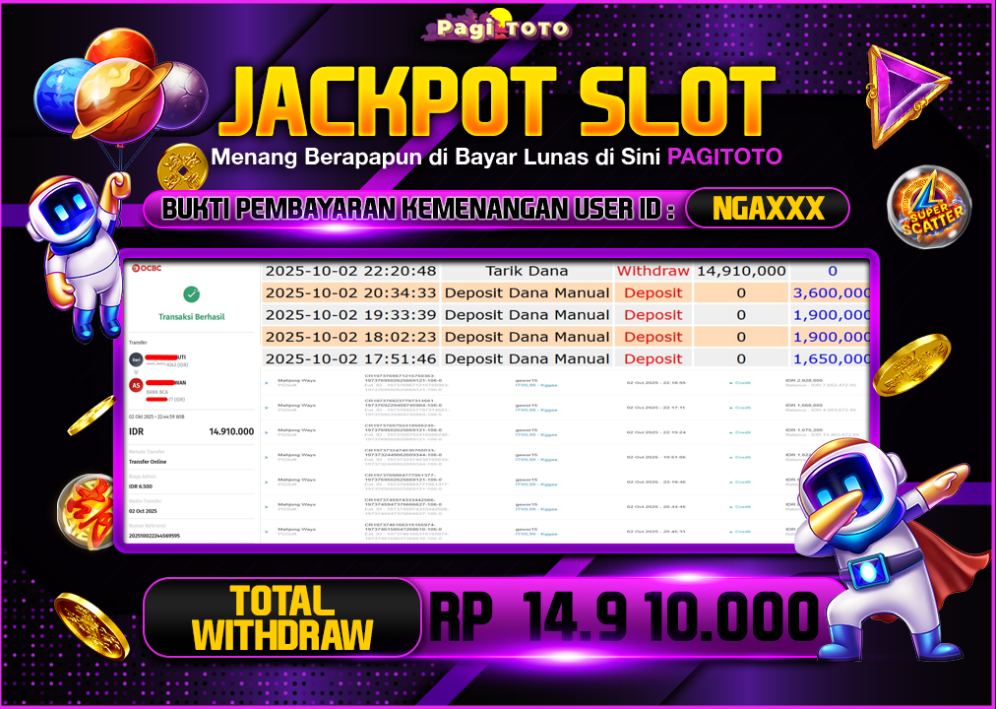 HAPPY JACKPOT MEMBER PAGITOTO SLOT MAHJONG WAYS  Rp 14.910.000-, - LUNAS
