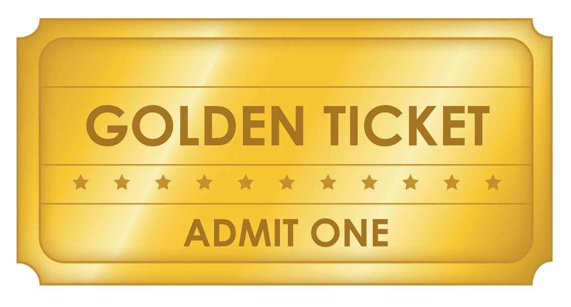 Сколько золотых билетов. Golden ticket. Золотой билетик. Золотой билет шаблон. Золотой билет макет.