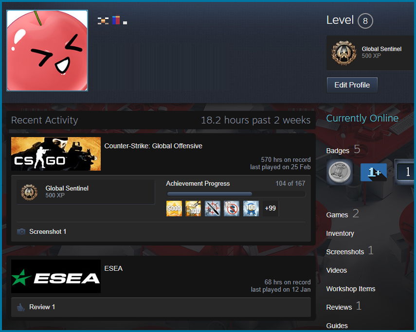 SOLD Faceit Level 10 (2300 elo) Esportal 1673 20k faceit points