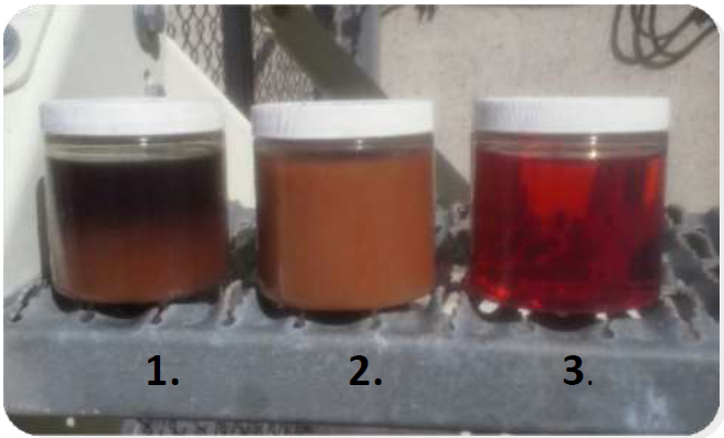 This picture above portrays fuel that has gone bad during storage.