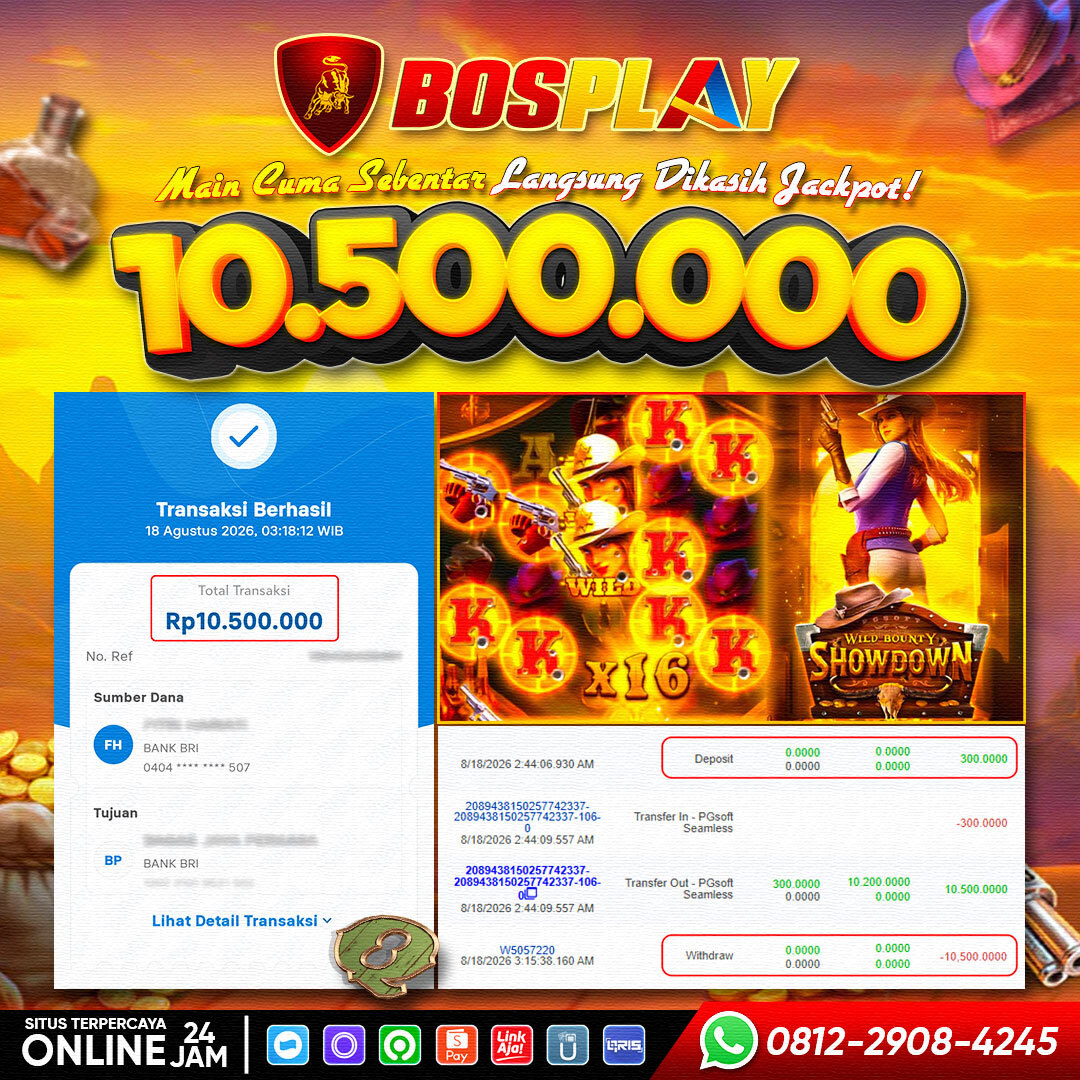 MEMBER JACKPOT WILD BOUNTY SHOWDOWN IDR 10.500.000