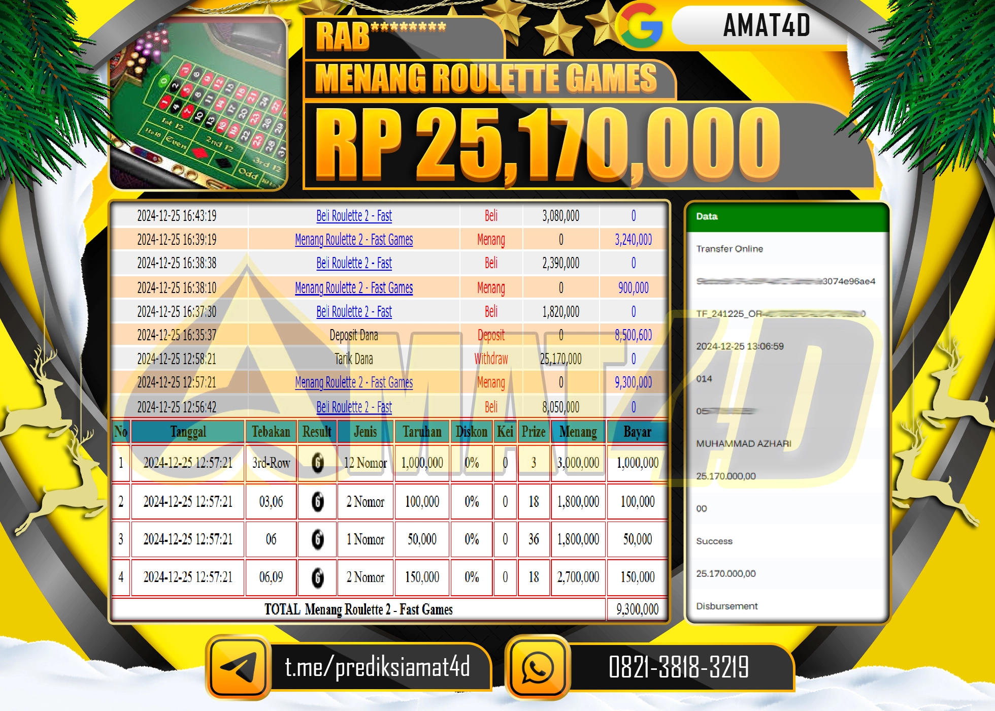 AMAT4D JACKPOT LIVEGAMES ROULETTE Rp.25.170.000 BERHASIL DI BAYAR LUNAS
