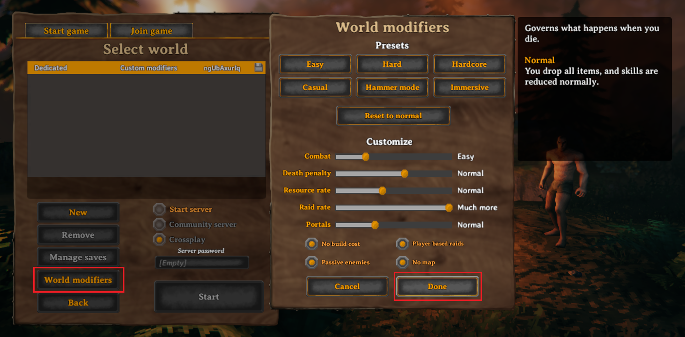 Valheim world modifiers dathost help center