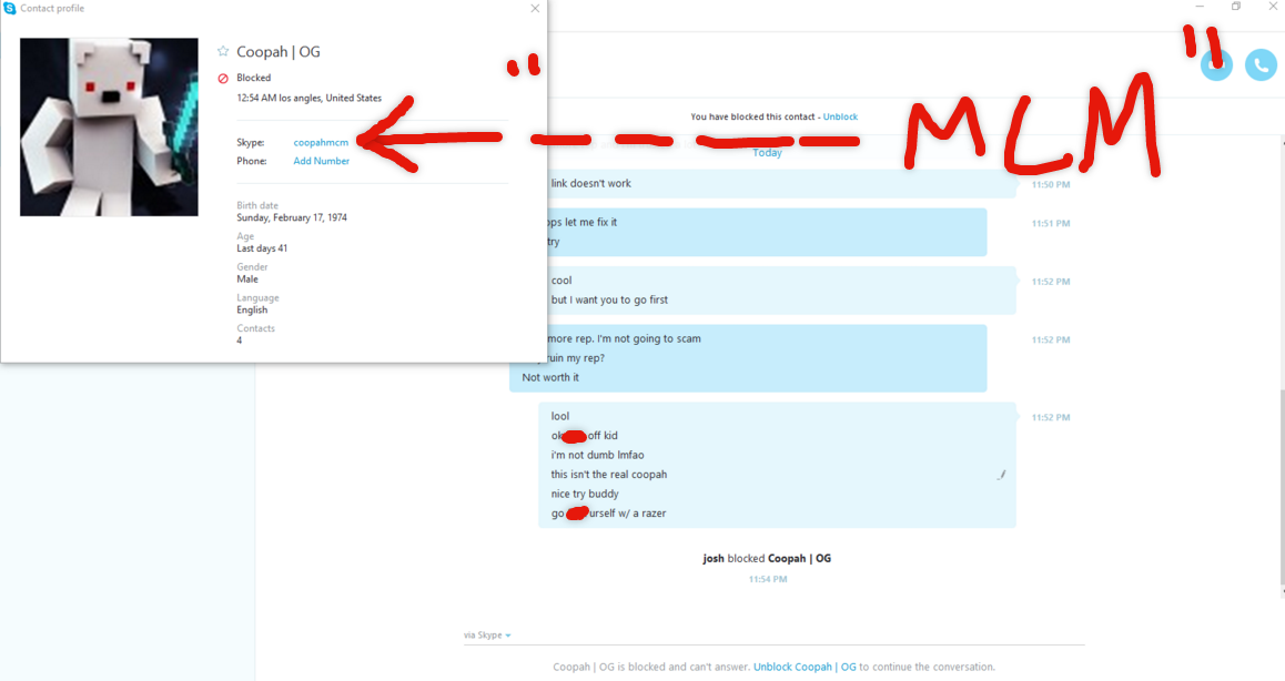 Skype Scams Imposters Posing As Good Repd Members On Mcm Builtbybit Mc Market