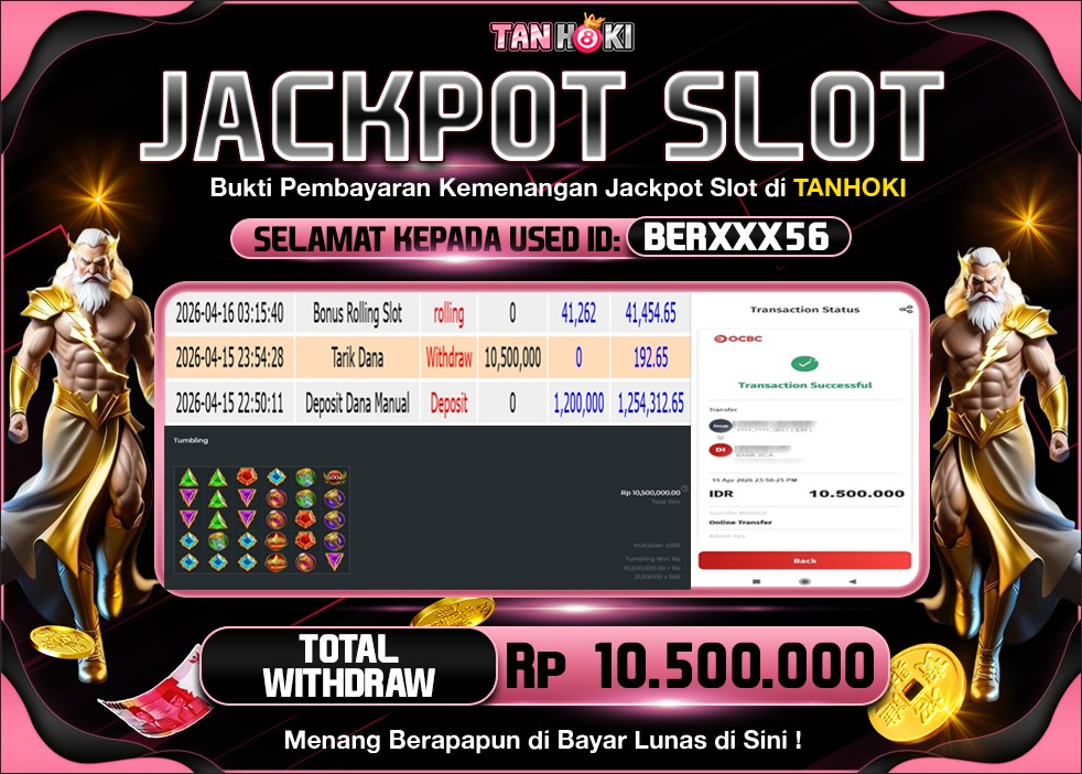 HAPPY JACKPOT MEMBER TANHOKI SLOT GATES OF OLYMPUS 1000  Rp  10.500.000-, - LUNAS