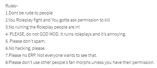 Roblox Rp Rules