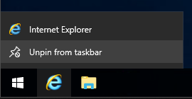 Unpin Taskbar buttons