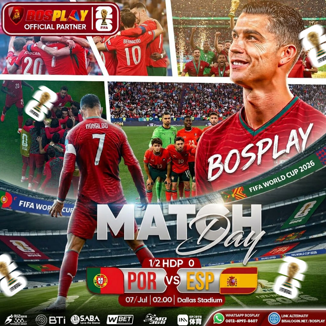 BOSPLAY : Agen Bola World Cup 2026 Terpercaya – Prediksi Portugal vs Spanyol dengan Odds Kompetitif