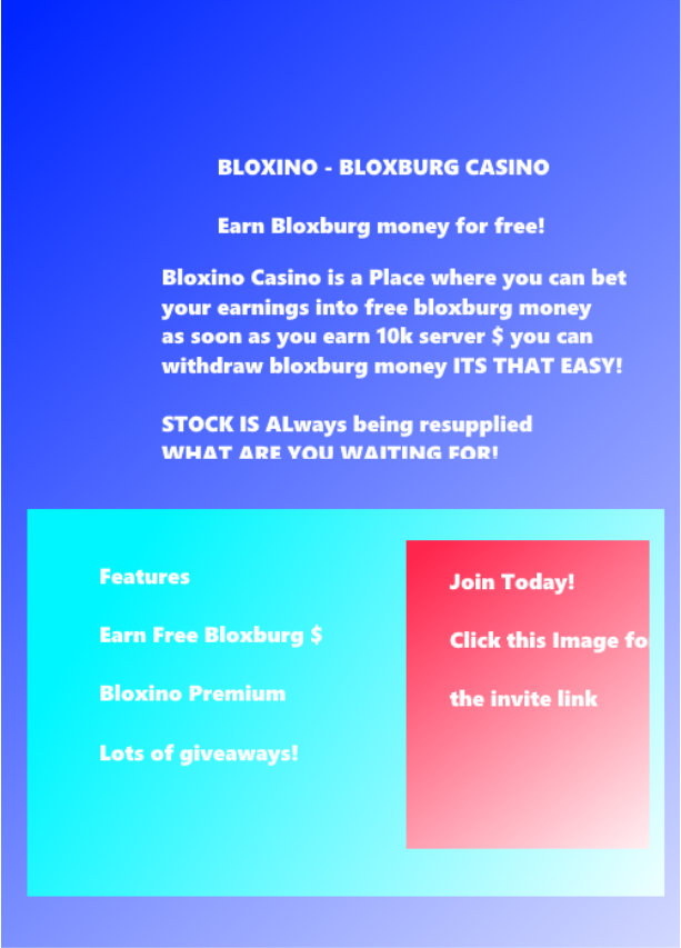 Bloxino Bloxburg Casino Discord Based Casino Blackjack Roulette