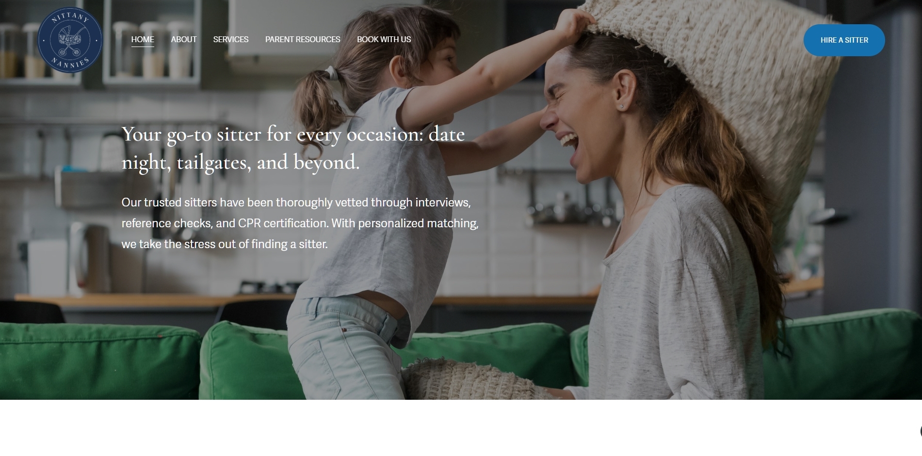 Nittany Nanny - A childcare website developed for a client located in State College, Pennsylvania.