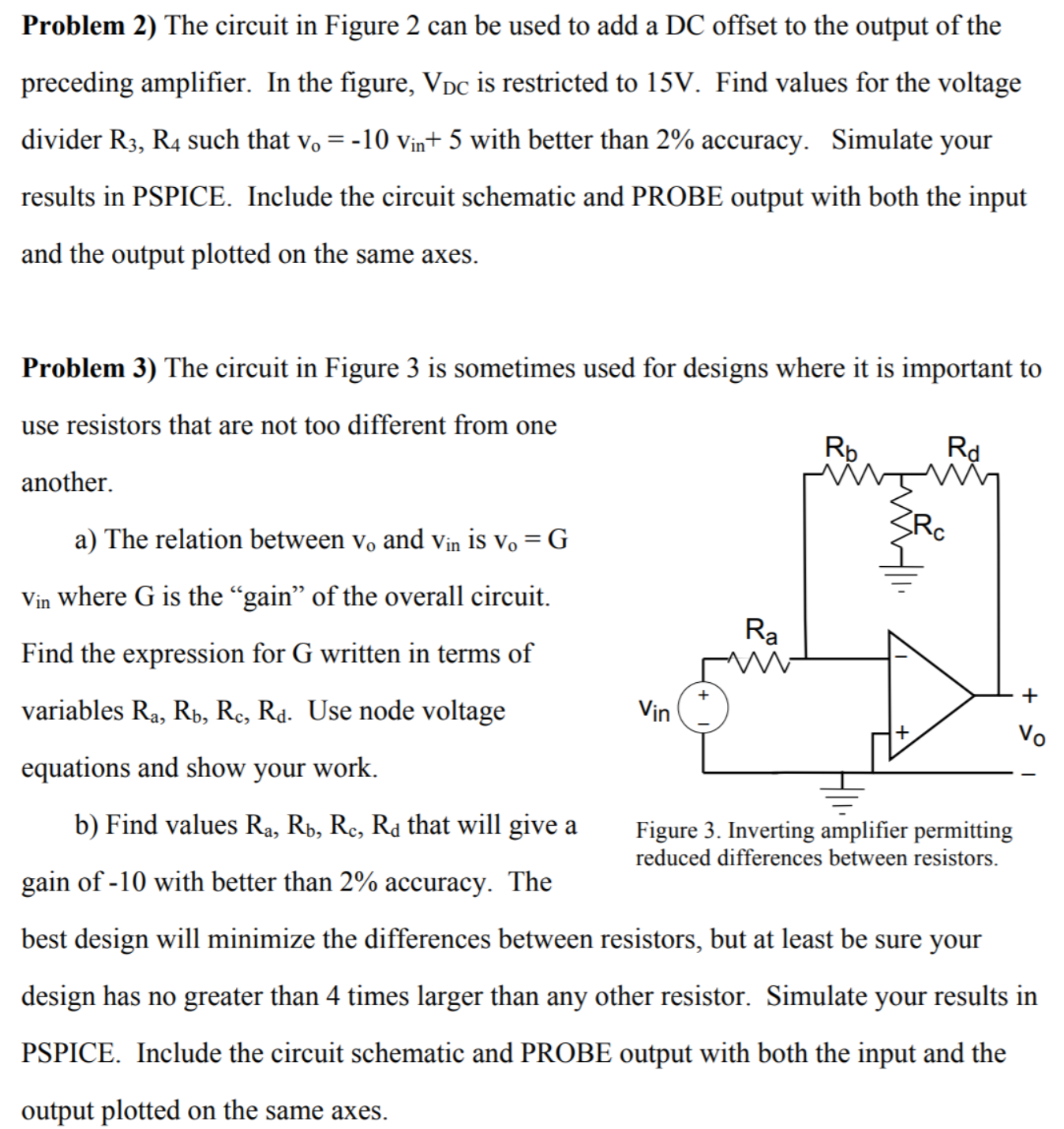 Solved In the following design problems, use only the | Chegg.com