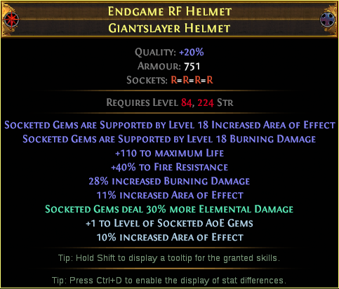 Example crafted Endgame RF Helmet