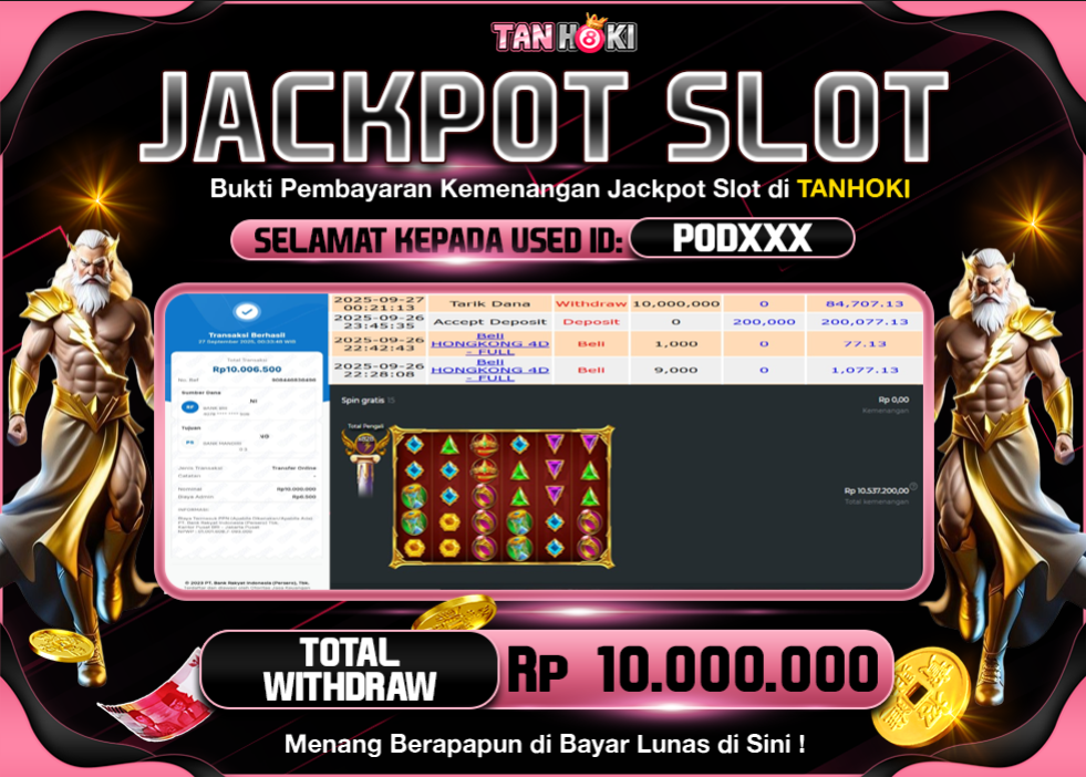 TANHOKI JACKPOT SLOT GATES OF OLYMPUS SUPER SCATTER  Rp.10.000.000,- LUNAS