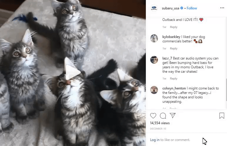 Instagram marketing example