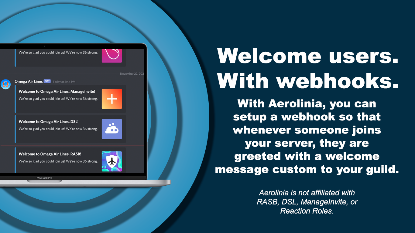 Aerolinia's welcome webhook feature