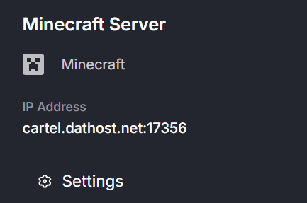 Server ip-address on DatHost Control Panel